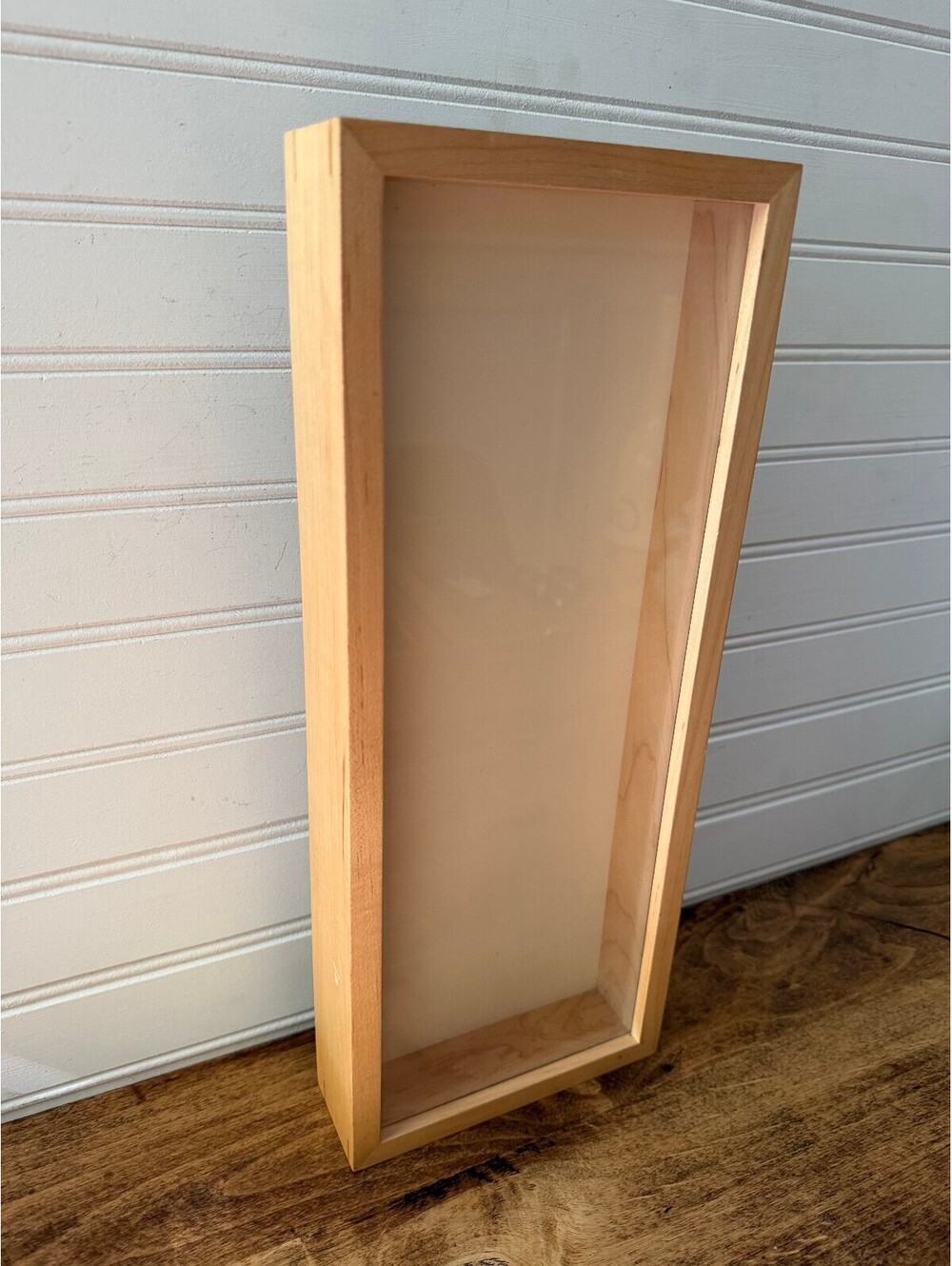 Natural Wood Shadow Box Frame 6x14 Display Case Deep Gallery Memory Box